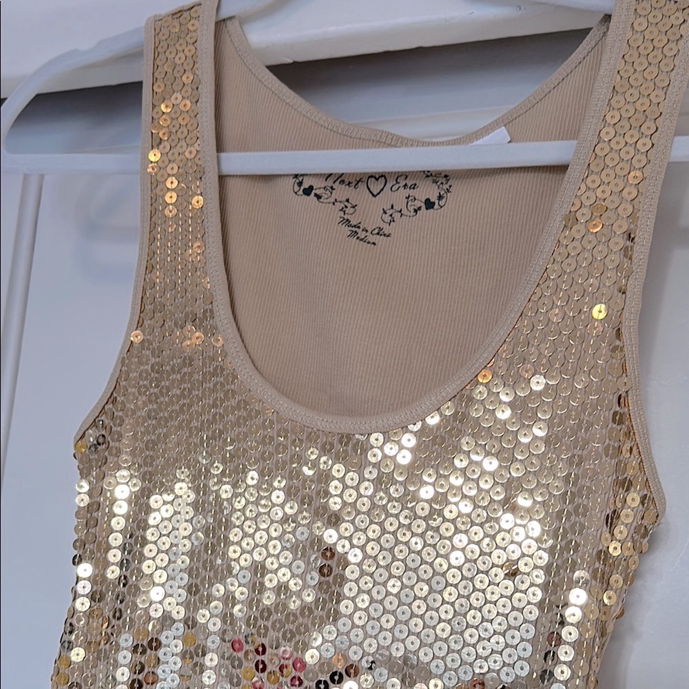 Next Era Gold Sequin Tank Top